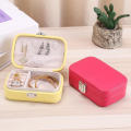 12*7.5*4cm Macaron Jewelry Box Fashion Leather Travel Jewelry Box Portable Ring Jewelry Box for Woman Home Travel. 