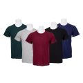 Binay Embroidery Cotton Five Pcs Combo Plain T-Shirt For Men - Fashion | T-Shirts For Men | Men's Upper Wear | T-Shirts |. 
