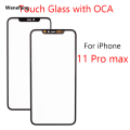 Wenefang 1pcs Front Screen Touch Glass+OCA For iPhone X XS XR Max 11 Pro Max 12 13 14 Mini Pro Touch Screen. 