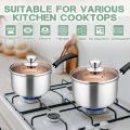 Duo Le Bao Stainless Steel Saucepan With Glass Lid Kitchen Cooking Utensil ND1318. 