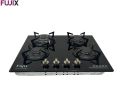 Fujix 4 Burner Gas Hob Electric Automatic Ignition (FJX - B60) With Italian Burner _ Black. 