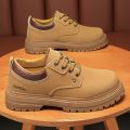 Spring Men's Shoes New breathable Martin boots men's trendy all-match non-slip wear-resistant short boots casual workwear safety shoes men. 