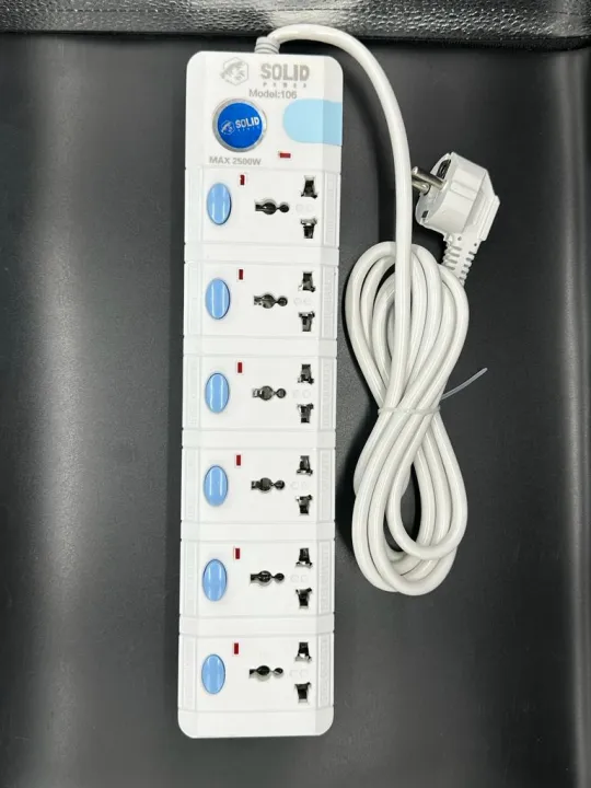 Solid Power 3 Meter Wire Good Quality 6 Socket Extension (Power ...