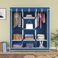 3 Layer Folding- Storage Wardrobe Model-88130 Portable Foldable Fabric Wardrobe Closet Storage Organizer For Clothes Rack Colour- Brown. 
