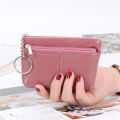 Small size Women wallet Versatile Coin compartment Keychain feature Mini purse Fashionable PU leather for Daily use Travel accessory Gift option Essential item Suitable for all ages. 