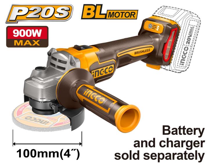Ingco Cordless Angle Grinder (Battery And Charger Sold Separately