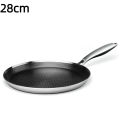 Thickened Stainless Steel Crepe Pan Non-Stick Honeycomb Coating Frying Pan Pizza Tray Kitchen Cookware 26/28cm Pancake Egg Pan All Stoves. 