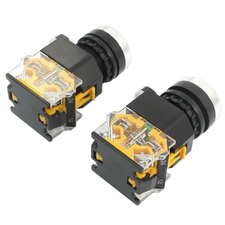 6Pcs%2022mm%20Mount%2010A%20380V%20DPST%20Red%20Green%20Momentary%20Push%20Button%20Switch%20-%20Image%204