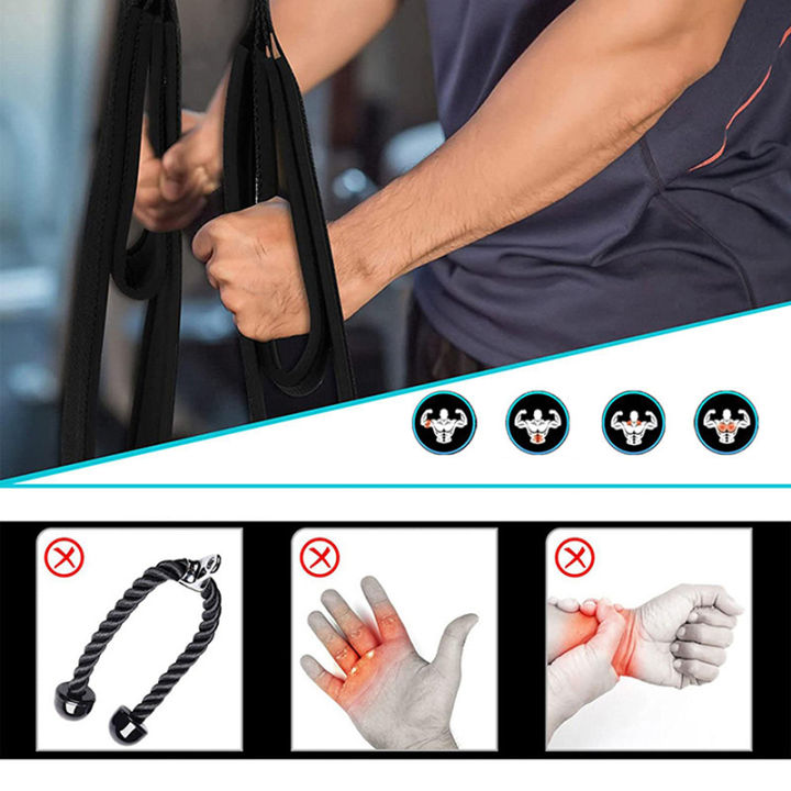 Fitness Tricep Rope Pull Down Workout Tricep Rope Cable Biceps Pulley Crunch Activating More Muscle Fibers Bicep Strap