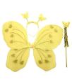 Girls Butterfly Fairy Angel Wing, Wand And Hairband Baby Kid Birthday Perty. 