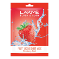 Lakme Blush & Glow Strawberry Sheet Mask Fruit Facial Like Glow(25ml). 