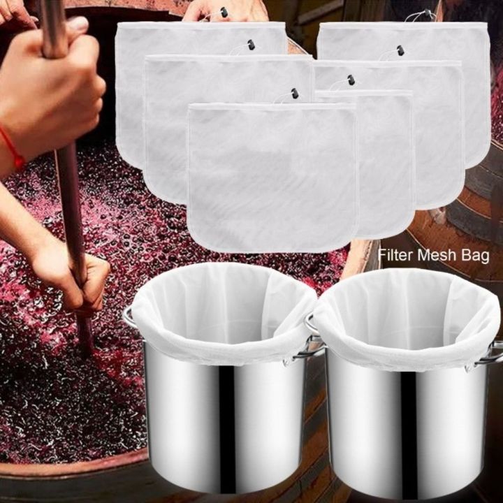 Practical Drawstring Soybean Milk Filter Bag Reusable Easy Clean Fruit Juice Filter Fine Mesh Wine Water Filterate Pouch Kitchen Gadgets