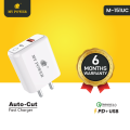 MY Power 18Watt AutoCut Charger With Pd Function And USB Output M151UC Fast Charging Adapter. 