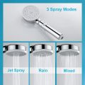 Shower Head Pressure Increasing 3 Jet Types Hand Shower with Switch Shower Head Pressure Increasing Water Saving. 