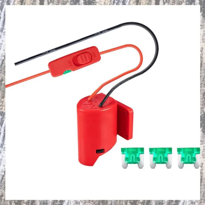 Battery Adapter for 12V with Switch Fuses & Wire Terminals Battery ...