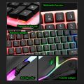 Keyboard Mouse combo Kit GTX350 USB Gaming PC Rainbow Colorful LED Illuminated Backlit Gamer Keyboards For Office Computer Accessories. 
