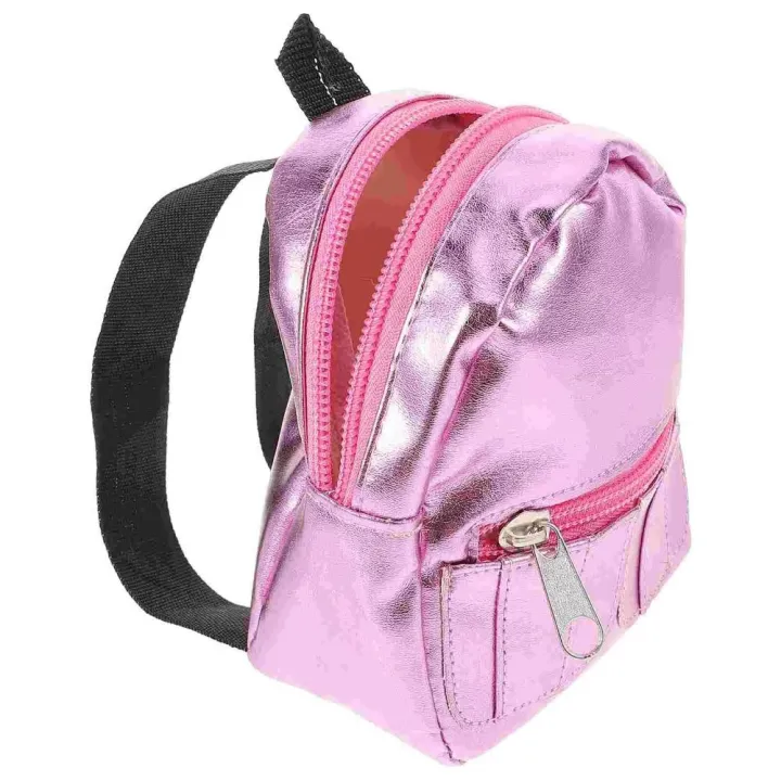 Dollhouse%20Decor%20Pink%20Doll%20Backpack%20PU%20Glitter%20Girl%20Schoolbag%2018inches%20Doll%20Backpack%20Kawaii%20Handmade%20Mini%20Knapsack%20Dolls%20Accessories%20-%20Image%203