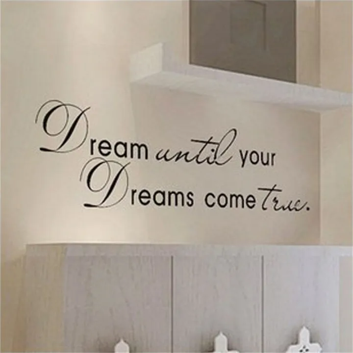 Dream%20Until%20Your%20Dreams%20Come%20True%20Quote%20Vinyl%20Wall%20Sticker%20Decals%20Home%20Decor%20LINGLE%20-%20Image%204