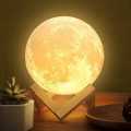 18 cm Big Size Moon Lamp With Wooden Base Home Decor Light(Without Remote). 