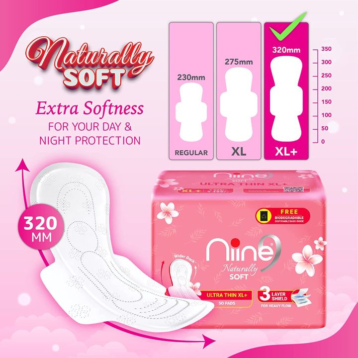 Niine%20Naturally%20Soft%20Ultra%20Thin%20XL+%20Sanitary%20Napkins%20for%20Heavy%20Flow%2050%20Pads%20-%20Image%204