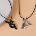 New League Legends Sheep Wolf Pendant Necklace Game LOL Kindred Eternal Hunters Rope Chain Necklace Couple Lover Valentine's Day Gif. 