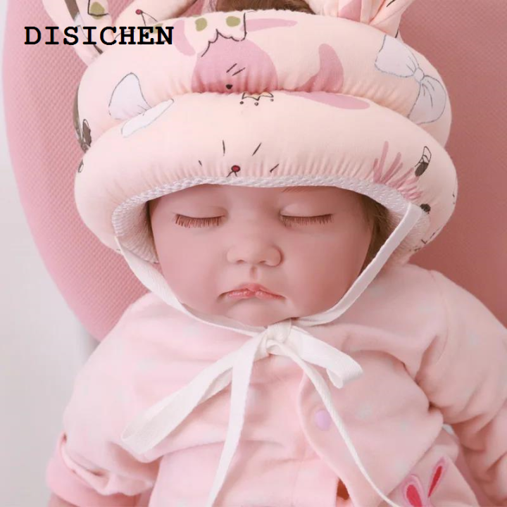DISICHEN Portable Cute Ear Baby Toddler Cap Safety Helmet Head Safety Soft Comfortable Head Security Protection Adjustable Learn To Walk Crash Hat