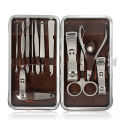 11 In 1 Professional Manicure Pedicure Kit Luxury Nail Grooming Set With Designer Leather Case (Stainless Steel, Silver). 