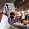 Back Cover 5G Slim Girl Glitter Plating Clear Shiny Glitter Mirror Bow Band Vivo for T4X Phone Case Deluxe Gradient Edition VivoT4X. 