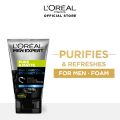 L'Oreal Paris Men Expert Pure and Matte Icy Effect Charcoal Black Foam For Combination to Oily Skin 100ml - Original Genuine Product of Europe - NS Suppliers. 