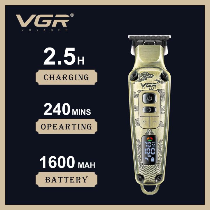 VGR%20Premium%20Metal%20Housing%20Hair%20Clipper%20LED%20Display,%20powder%20metallurgic%20Blade%205500-7000%20RPM%204%20Speed%20motor%20auto%20testing%20button%20USB%20charging%204%20adjustable%20Taper%20Lever%204%20Guide%20combs%20Runtime%20240%20min,%20V-901%20-%20Image%203