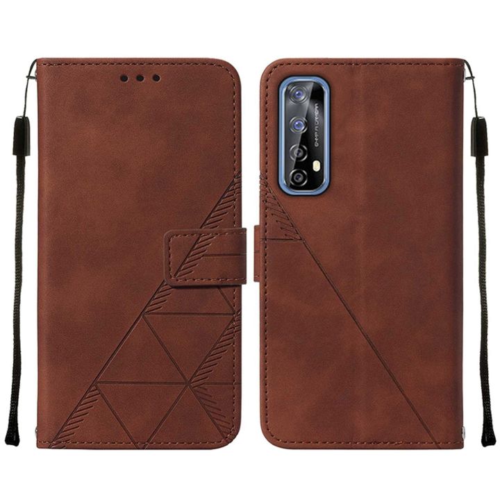 lthmy for OPPO Realme 7 4G / Narzo 20 Pro case slim Embossed PU Leather Flip Stand Wallet Card Slots Cover