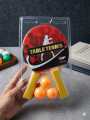 2Pcs Table Tennis Ping-Pong Racket Paddle Long Haddle Rackets Paddle+3 Balls Set. 