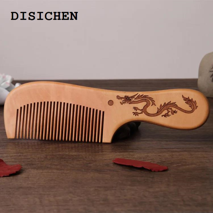 DISICHEN%20Hot%20Selling%201pcs%20Anti-Static%20Handcrafted%20Fine%20Tooth%20Comb%20Natural%20Peach%20Wood%20Comb%20Massage%20Head%20Classic%20Comb%20Hair%20Styling%20Women%20Hair%20Care%20Tool%20-%20Image%207