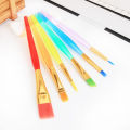 6Pcs Painting Brush Comfortable Grip Transparent Rod Students Portable Watercolor Drawing Brush Set School Supplies. 