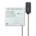 ARELENE Tuya Smart WiFi 4 Channel Relay with Temperature Humidity Sensor Passive Dry Contact Switch RF433 for Alexa (A). 