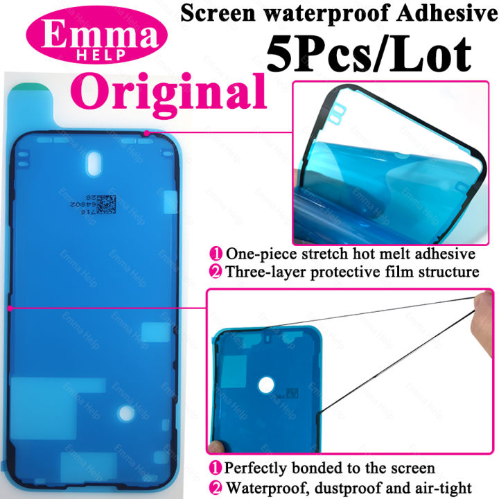 5Pcs Waterproof Sticker for iPhone 13 12 11 Pro Max 14Plus 3M Adhesive LCD Screen Frame Seal Repair Adhesive iphone Acccessories