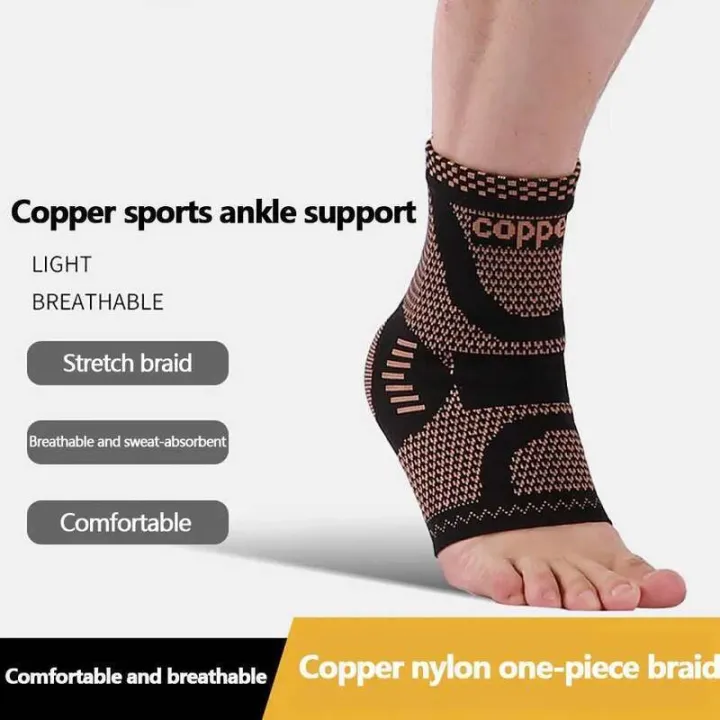 GOBYGO%201PCS%20Brace%20Sports%20Ankle%20Support%20Elastic%20Bandage%20Copper%20Compression%20Sleeves%20Unisex%20Gym%20Fiess%20Foot%20Protective%20Gear%20-%20Image%202