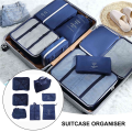 7PC Clothes Bag Set Packing Square Multifunctional Navy Blue. 