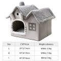 Cute Plush Pet House With Detachable Cushion Washable Fluffy Dog Kennel Soft Pet Supplies Pet Bed Tent House. 