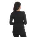 Black Ruffle Design Neck Sweater For Women. 