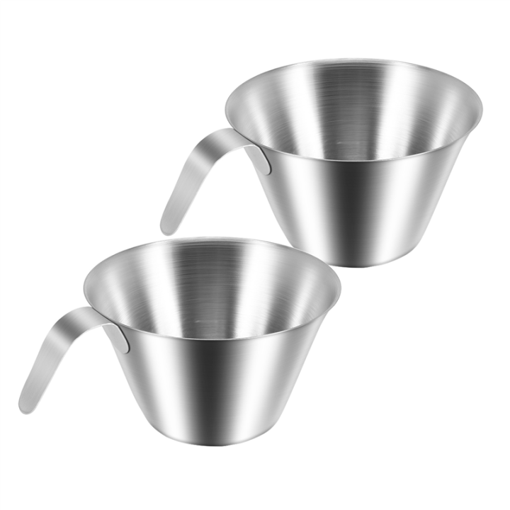 2 Pack Espresso Cups Stainless Steel Pouring Cup with Handle for Coffee ...