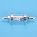 NAMUNY 2X Universal Chrome Glass Fuel Petrol crude oil engine Inline Filter 5/16 inch 8mm Silver for Motorcycles. 