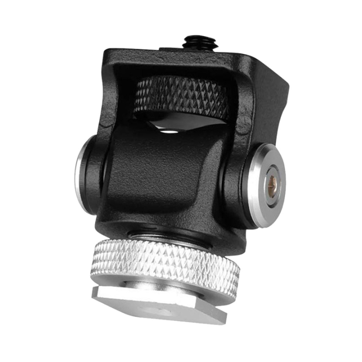 Hot Shoe Adjustable Monitor Holder Mount Camera Tilt 180 Degree with Cold Shoe Mount and Tripod Head