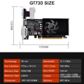 GT730 4G DDR3 128 Bit Graphics Card 700MHZ 40Nm PCIE 2.0 16X VGA+DVI+ -Compatible Video Card Accessories. 