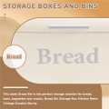 Vintage Bread Box Cupboard Iron Snack Box Desktop Finishing Dust-Proof Storage Box Storage Bin Keeper Food Kitchen Shelf Decor White. 