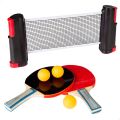 Retractable Ping Pong Net with Post Table Tennis Portable Indoor Outdoor Home Office Game Replacement Sports Accessories Adjustable Anywhere Playing Mesh for Any Tabletop HiQuality. 
