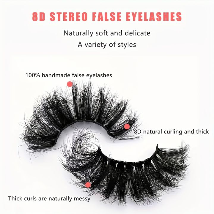 HOT%207%20Pairs%20False%20Eyelashes,%20Fluffy%20Mink%20Lashes%20,%20Cat-Eye%20Look%208D%20Volume%20Eyelash%20Strips%20-%20Image%203