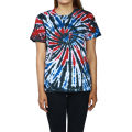 Multicolor  Cotton Round Neck Tie-Dye Printed T-Shirt For Women. 