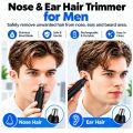 Nose Hair Trimmer, Professional Painless Nose and Ear Hair Trimmer with Waterproof Double-Edge Blade, USB Rechargeable Nose Hair Trimmer with, for Men and Women (Black). 