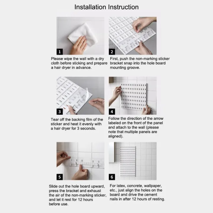 Pegboard%20Combination%20Kit,%20Wall%20Mounted%20Storage%20White%20Peg%20Boards%20Organizer%20For%20Walls%20Display%20Organization%20Ruishu%20-%20Image%204